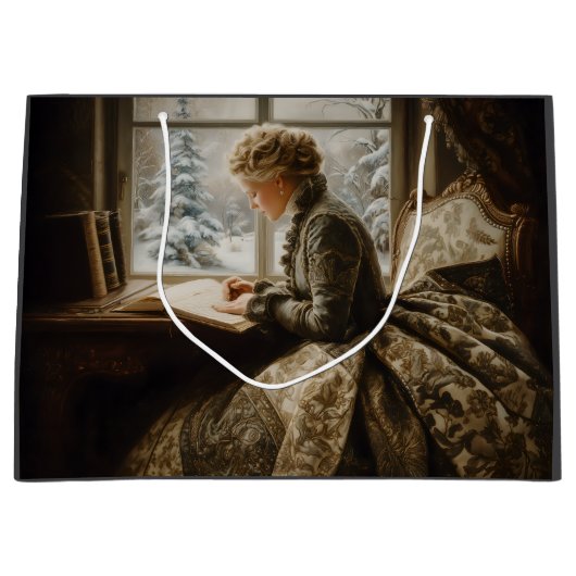 Lady in Winter ラージペーパーバッグ (正面)