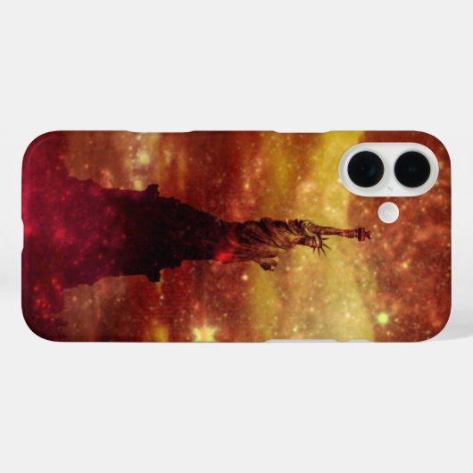 Lady Liberty赤と黄色の星 Case-Mate iPhoneケース (裏面 (横))