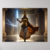 Lady Liberty Goddess Athena Warrior USA Democracy ポスター (正面)