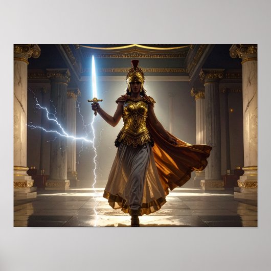 Lady Liberty Goddess Athena Warrior USA Democracy ポスター (正面)