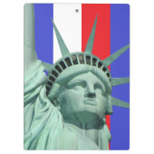 Lady Liberty on Blue Red White ストライプ Clipboard クリップボード (裏面)