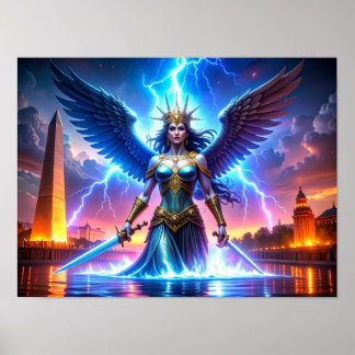 Lady Liberty Pro-Democracy USA Worth Saving Art ポスター