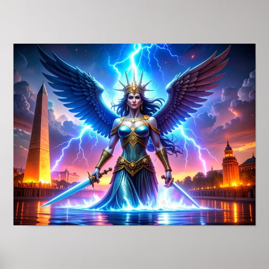 Lady Liberty Pro-Democracy USA Worth Saving Art ポスター (正面)