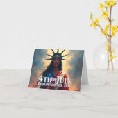 Lady Liberty Reimaged – 自由の新顔 カード (黄色い花)