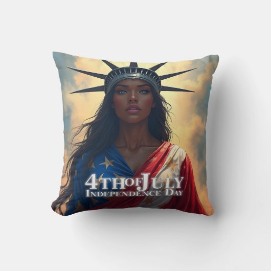 Lady Liberty Reimaged – 自由の新顔 クッション (正面)