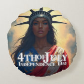 Lady Liberty Reimaged – 自由の新顔 ラウンドクッション (裏面)