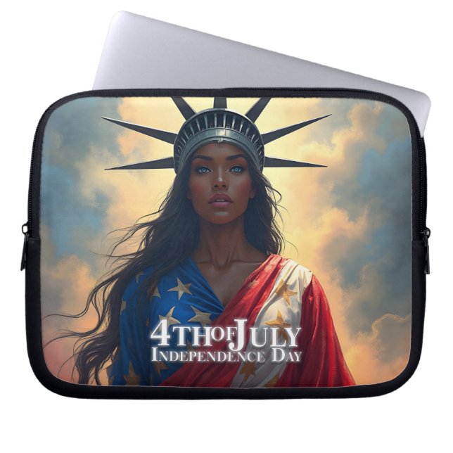 Lady Liberty Reimaged – 自由の新顔 ラップトップスリーブ (正面)
