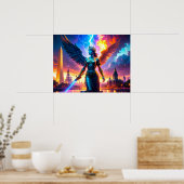 Lady Liberty Warrior Defender of Freedom Democracy ポスター (キッチン)