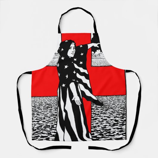 Lady Liberty WWI US Patriotic Poster 1918 エプロン (正面)