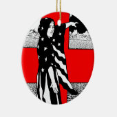 Lady Liberty WWI US Patriotic Poster 1918 セラミックオーナメント (右)