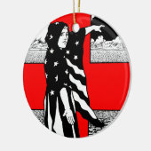 Lady Liberty WWI US Patriotic Poster 1918 セラミックオーナメント (左)