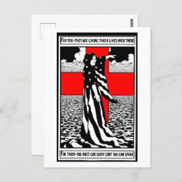 Lady Liberty WWI US Patriotic Poster 1918 ポストカード