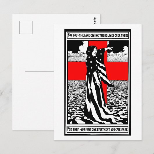 Lady Liberty WWI US Patriotic Poster 1918 ポストカード (正面/裏面)