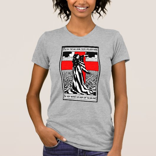 Lady Liberty WWI US Patriotic Poster 1918 Tシャツ (正面)