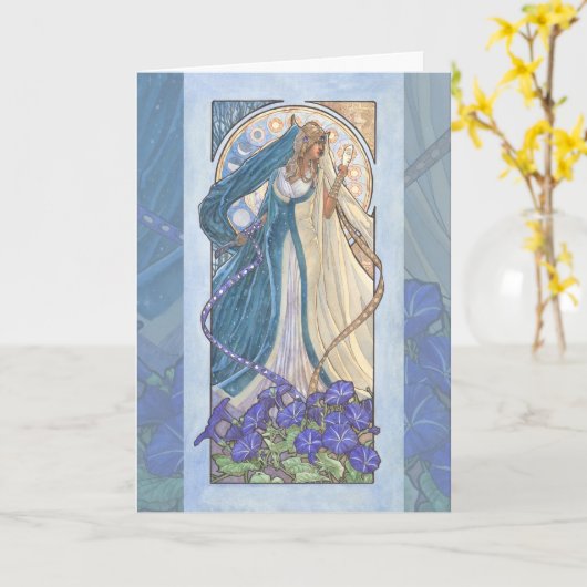 Lady of September Art Nouveau Birthstone Series カード (黄色い花)