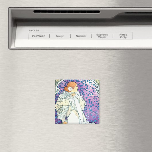Lady of the Camelias, Alphonse Mucha マグネット (インサイチュ (食洗機))