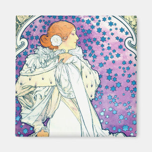 Lady of the Camelias, Alphonse Mucha マグネット