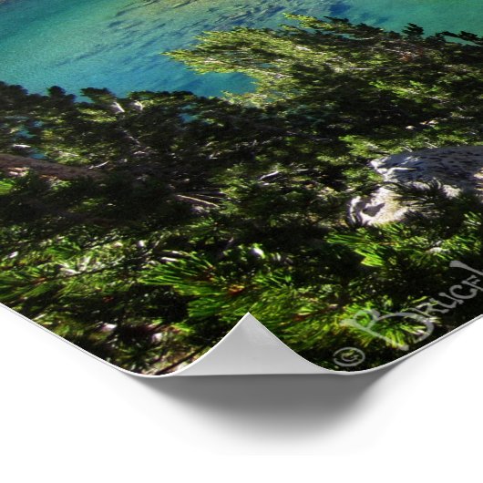 Lady on 絵を描 Upper Rae Lake - John Muir Trail ポスター (角)