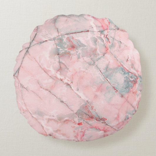 Lady Onyx：ピンクの大理石テクスチャ。 ラウンドクッション (正面)