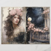 Lady Pink Blackビクトリアン Junk Journalページ (正面)