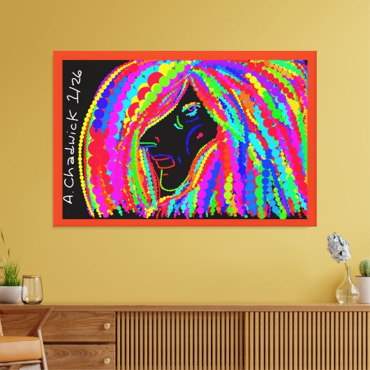 Lady Rainbow キャンバスプリント (インサイチュ (リビング))