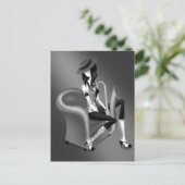 Lady Saxophonist Postcard with Vintage  Flair ポストカード (スタンド正面)