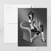 Lady Saxophonist Postcard with Vintage  Flair ポストカード (正面/裏面)