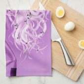 Lady Saxophonist Purple Tea Towel キッチンタオル (四つ折り)