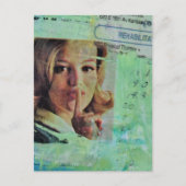 Lady says quiet Mixed Media Collage ポストカード (正面)