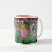 Lady Slipper Orchid Frame写真を追加 ツートーンマグカップ (正面右)