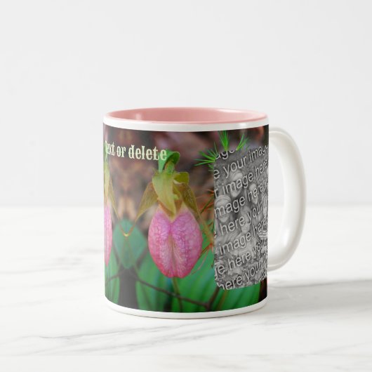 Lady Slipper Orchid Frame写真を追加 ツートーンマグカップ (正面右)