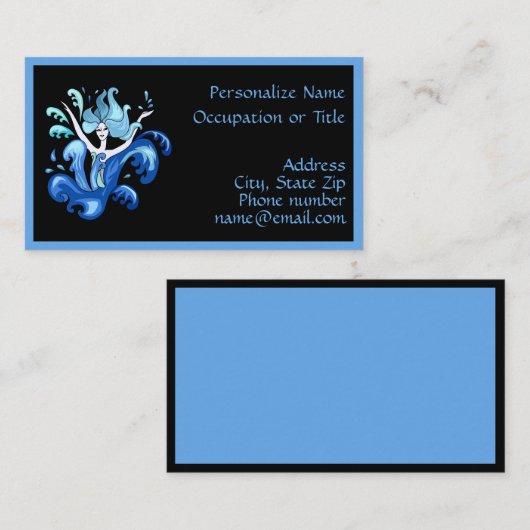 Lady Surrounded by Splashing Water Illustration 名刺 (正面/裏面)