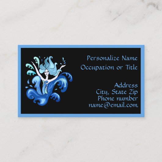 Lady Surrounded by Splashing Water Illustration 名刺 (正面)