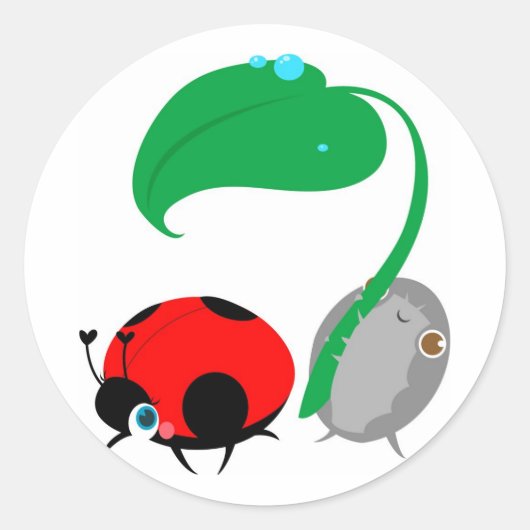 「Lady & The Pillbug」スタンプ ラウンドシール (正面)