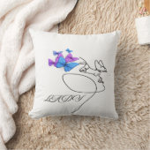 Lady Typography Throw Pillow – Chic & Stylish Home クッション (ブランケット)