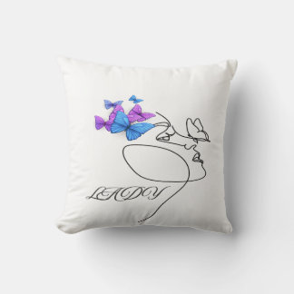 Lady Typography Throw Pillow – Chic & Stylish Home クッション