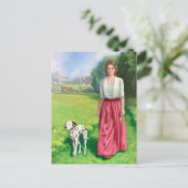 "Lady Walking with Dalmation." Postcard ポストカード (スタンド正面)