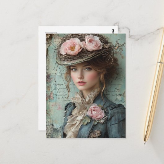 Lady with a Nature Hat ポストカード (正面/裏面インサイチュ)