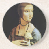 Lady with an Ermine by Leonardo da Vinci コースター (正面)