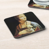 Lady with an Ermine by Leonardo da Vinci コースター (左側)