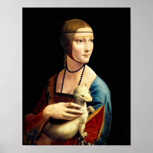 Lady with an Ermine by Leonardo Da Vinci ポスター (正面)
