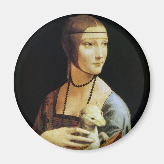 Lady with an Ermine by Leonardo da Vinci マグネット (正面)