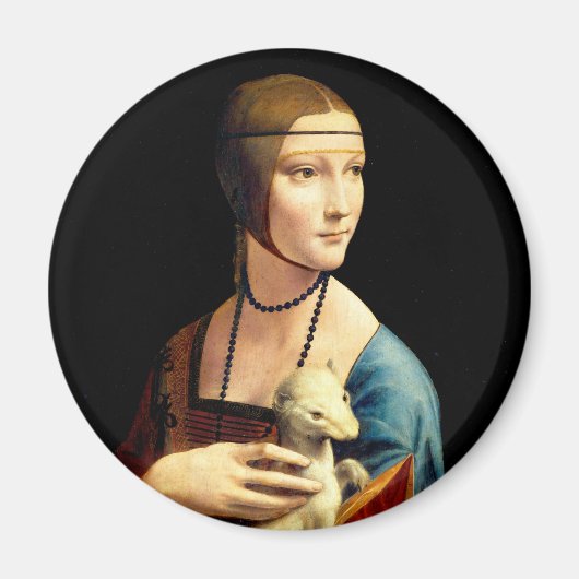 Lady with an Ermine by Leonardo Da Vinci マグネット (正面)