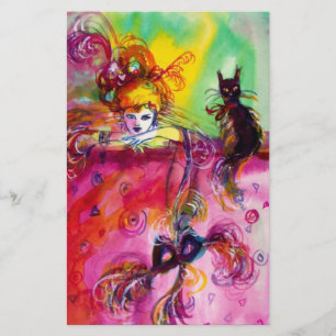 LADY WITH BLACK CAT / Venetian Masquerade 便箋