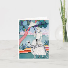 Lady with Dalmatian Dog - Helen Dryden カード