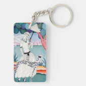 Lady with Dalmatian Dog - Helen Dryden キーホルダー (裏面)