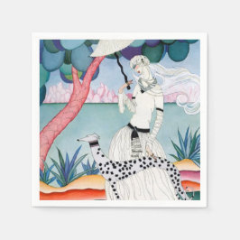 Lady with Dalmatian Dog - Helen Dryden スタンダードカクテルナプキン