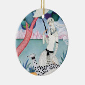 Lady with Dalmatian Dog - Helen Dryden セラミックオーナメント (右)