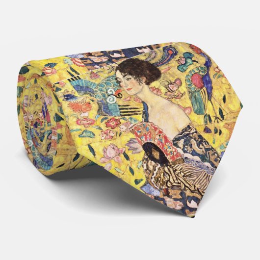 Lady with Fan by Gustavクリムト ネクタイ (ロール)