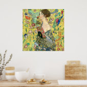 Lady with Fan - Gustav Klimt ポスター (キッチン)